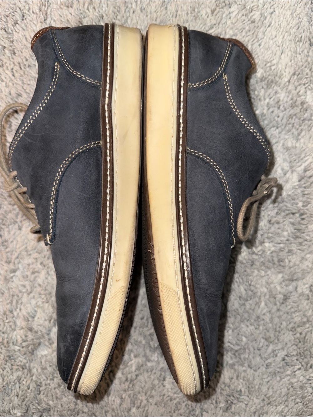 Johnston & Murphy Men’s Sheepskin Casual Shoes Gray leather eclectic grandpa - Picture 3 of 7